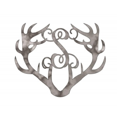 Deer Antler Monogram - Plasma Cut Metal Shape MONO40-M   223023289171